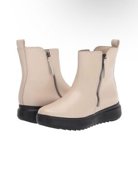 Naturalizer Talise Ivory Leather Ankle Boots Size 7.5W